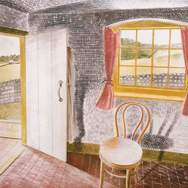 ‘Interior of Furlongs', Eric Ravilious, watercolour, 1939.