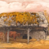 ‘A Cow Lodge with a Mossy Roof', Samuel Palmer, watercolour, gouache & black ink, 1829.