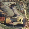 Simon Palmer Art Prints: ‘Cycling Home', Simon Palmer, watercolour, ink and gouache, 1996. Original size: 54.5 x 48.5cm.