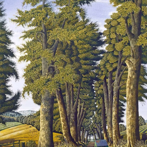 'The Turnpike', Simon Palmer, watercolour, ink and gouache, 1999. Original size: 96.5 x 68.6 cm
