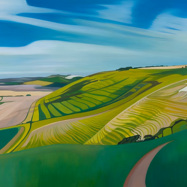 ‘The Alton Barnes White Horse’, Anna Dillon, oil on board, 2013.