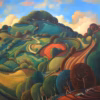 ‘Great Basset’, Jo March. Acrylic on canvas.