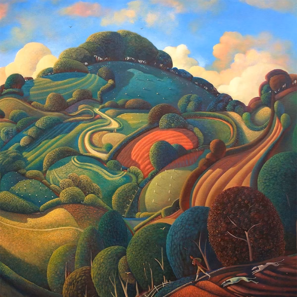 ‘Great Basset’, Jo March. Acrylic on canvas.