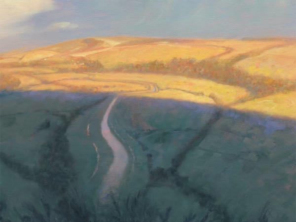 ‘Cuckmere Shadow’, Mark Harrison, oil on linen, 2020.