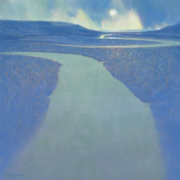 ‘Haven’, Mark Harrison, oil on board, 2021.