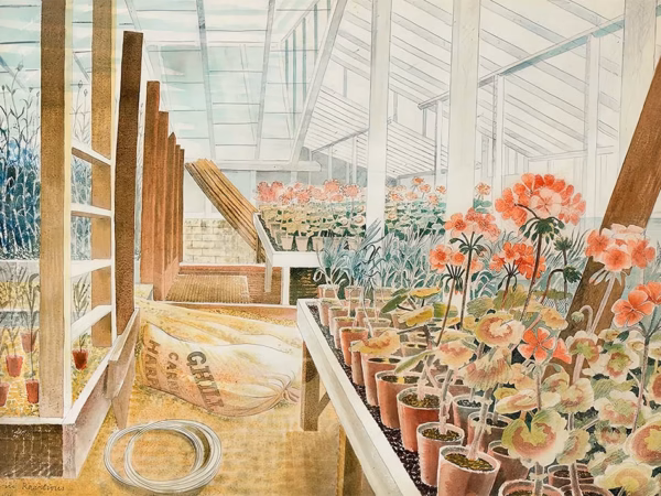 ‘Geraniums and Carnations', Eric Ravilious, watercolour, 1938.