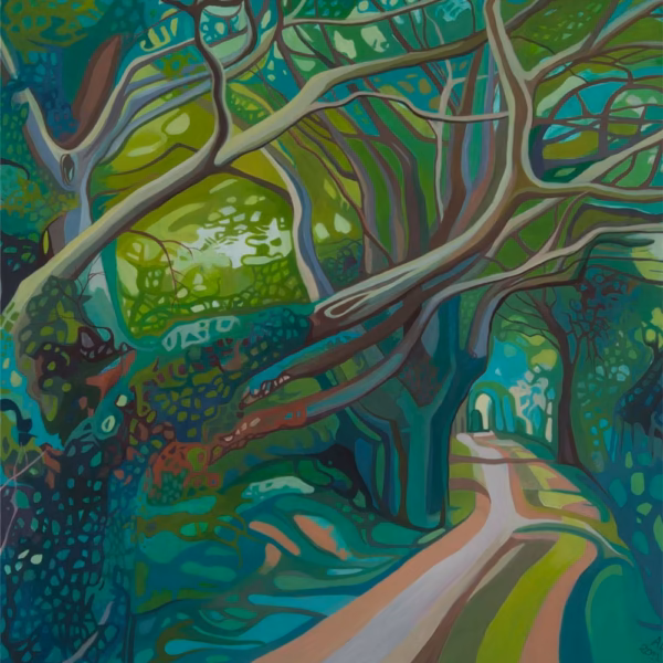 ‘Grim’s Ditch’, Anna Dillon, oil on board.