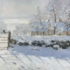 Christmas Cards: 'The Magpie', Claude Monet, oil on canvas, 1869.