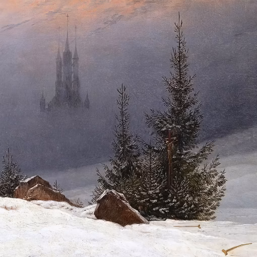 Christmas Cards: 'Winter Landscape with Church', Caspar Friedrich, oil on canvas, 1811.