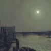 ‘Southwark Bridge from Blackfriars’, John Atkinson Grimshaw, oil on canvas, 1882.