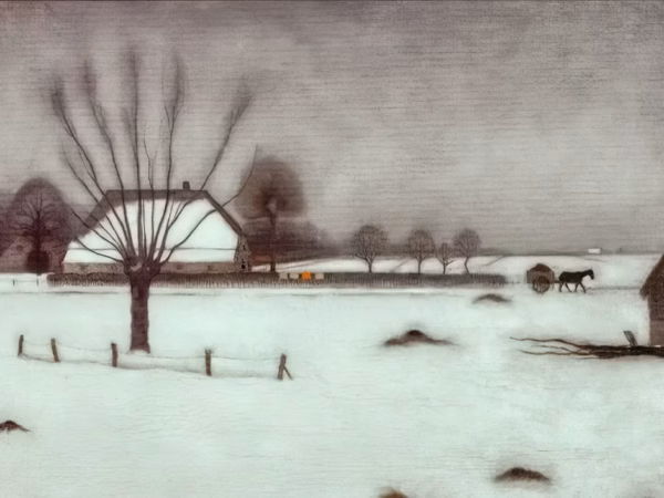 Christmas Cards: 'Winter in Eerbeek', Jan Mankes, oil on canvas, 1917.