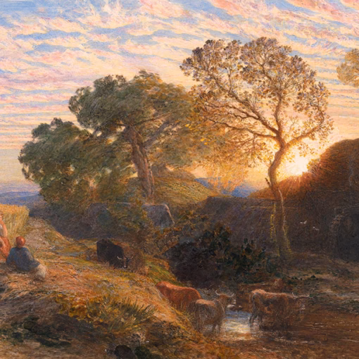 ‘Sunset’, Samuel Palmer, watercolour and gouache, circa 1861.