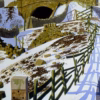 Simon Palmer Christmas Cards: 'Pennine Railway', Simon Palmer, watercolour, ink and gouache, 2003.