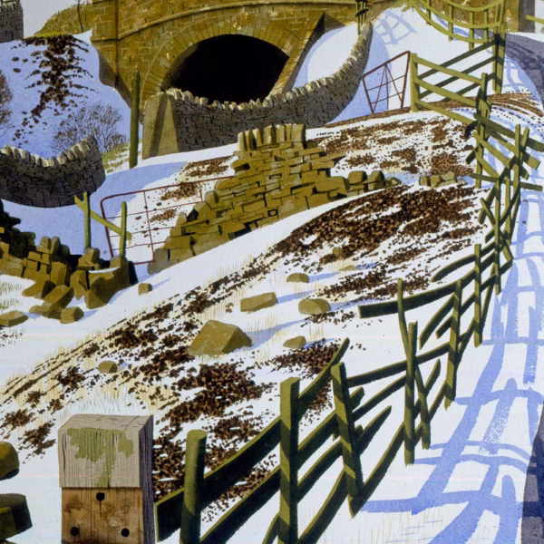 Simon Palmer Christmas Cards: 'Pennine Railway', Simon Palmer, watercolour, ink and gouache, 2003.
