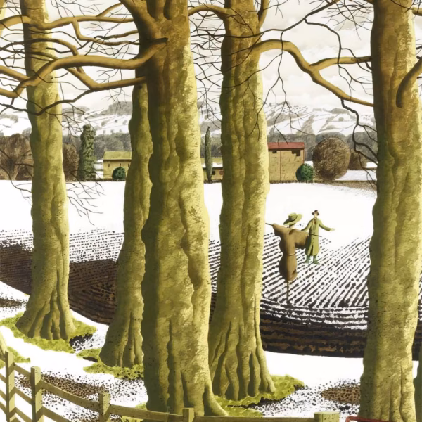 Christmas Cards: 'Propositioned by a Scarecrow', Simon Palmer, watercolour, ink and gouache, 2007.