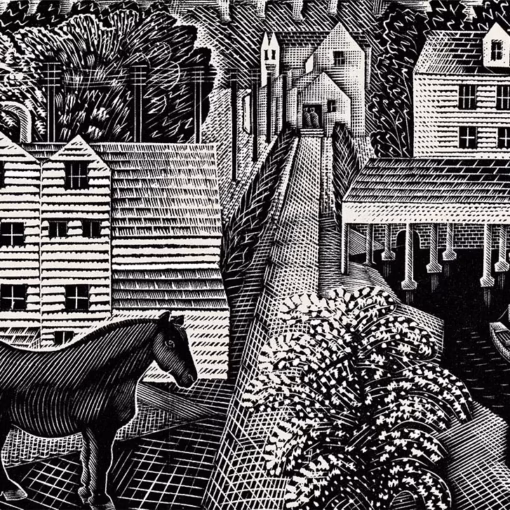 'Hovis Mill', Eric Ravilious, wood engraving, 1935.