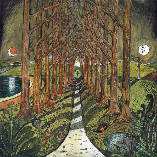 ‘Neoromantic’, Kit Boyd, hand coloured etching, 2023.