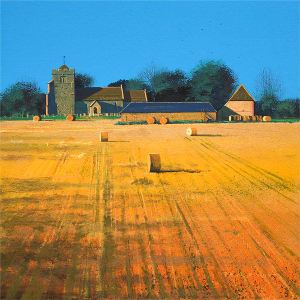 ‘The Golden Hour, Hamsey’, Paul Evans, ink and acrylic on paper, 2022.