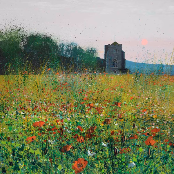 ‘Strawberry Moon’, Paul Evans, acrylic and ink on paper, 2022.