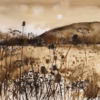 ‘Super Moon in Sepia’, Paul Evans, ink on paper, 2017.