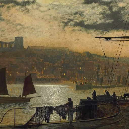 ‘Whitby Abbey And Church’, John Atkinson Grimshaw, oil on canvas, 1876.