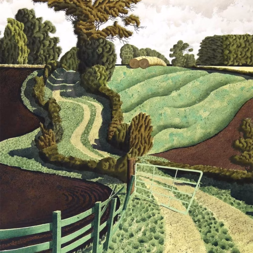 ‘Duxley Hill’, Simon Palmer, watercolour with ink and gouache, 2019.