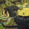 ‘High Newstead Lane’, Simon Palmer, watercolour with ink and gouache, 2023.
