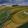Anna Dillon Greetings Cards: ‘Hackpen White Horse’, Anna Dillon, oil on board, 2023.