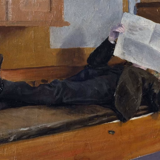 ‘The Artist’s Father, Reading a Newspaper’, Albert Engström, oil on canvas, 1892.