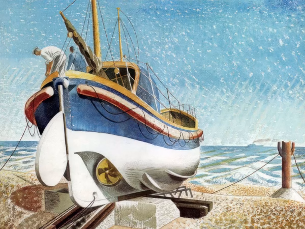 Eric Ravilious Prints: ‘The Lifeboat’, watercolour, 1938.