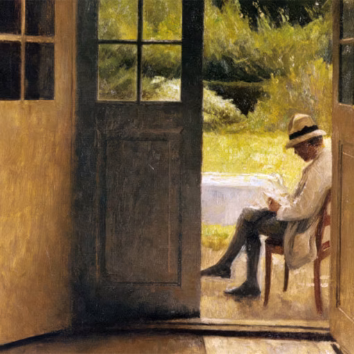 ‘The Open Door’ (detail), Peter Vilhelm Ilsted, oil on board, 1912.