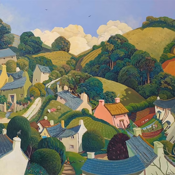 Jo March Greetings Cards: ‘Mrs. Randall’s Goats’, Jo March, acrylic on board.