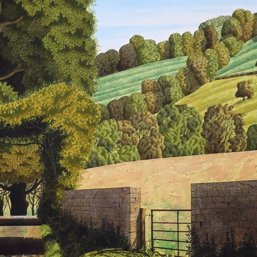 Simon Palmer Greetings Cards: ‘Roomer Summer Lane’, Simon Palmer, watercolour with ink and gouache, 2023.