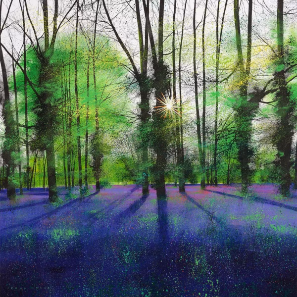 Paul Evans Greetings Cards: ‘Sunburst and Bluebells’, Paul Evans, acrylic on canvas, 2016.