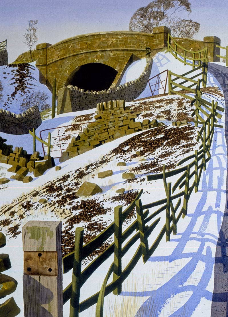 Simon Palmer Postcards: ‘Pennine Railway’, Simon Palmer, watercolour, ink and gouache, 1993.