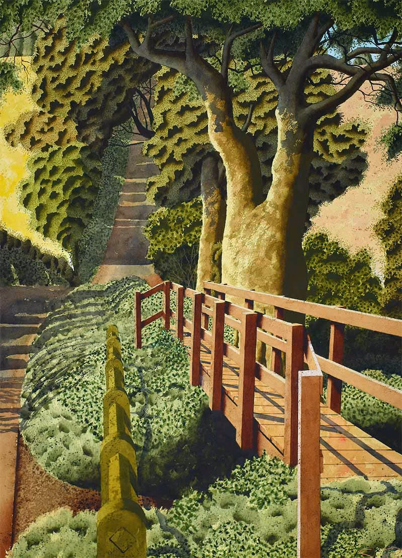 Simon Palmer Postcards: 'Sole Beck', Simon Palmer, watercolour with ink and gouache, 2023.