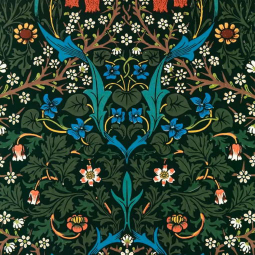 William Morris Greetings Cards: ‘Blackthorn’, designed by John Henry Dearle, approved by William Morris. 1892.