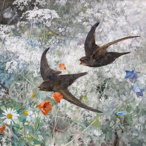 Bruno Liljefors Greetings Cards: ‘Common Swift’, Bruno Liljefors, oil on canvas, 1886.