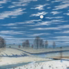 ‘Winter Scene in Moonlight’ Henry Farrer, watercolour, 1869.
