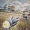 Eric Ravilious Greetings Cards: ‘Tree Trunk and Wheelbarrow’, Eric Ravilious, watercolour, circa 1933.