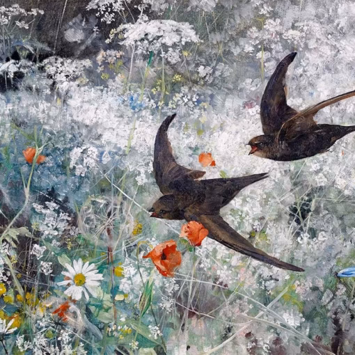 Bruno Liljefors Postcards: ‘Common Swift’, Bruno Liljefors, oil on canvas, 1886.