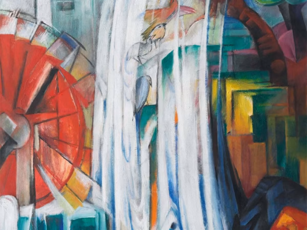 Franz Marc Greetings Cards: ‘The Bewitched Mill’, Franz Marc, oil on canvas, 1913.