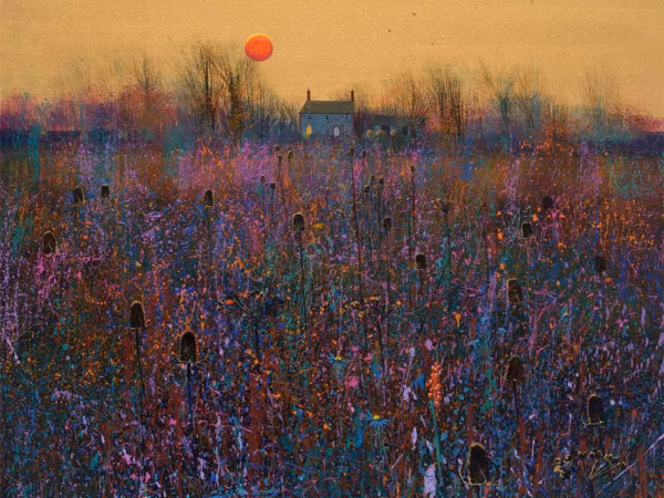 Paul Evans Greetings Cards: ‘Going Down of the Sun’, Paul Evans, acrylic on canvas, 2022.