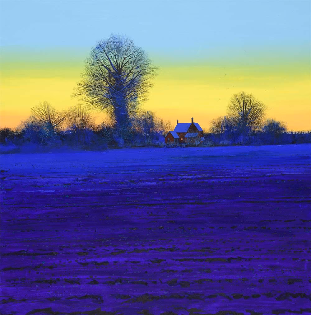 Paul Evans Greetings Cards: ‘Winter Blues’, Paul Evans, acrylic on canvas, 2023.