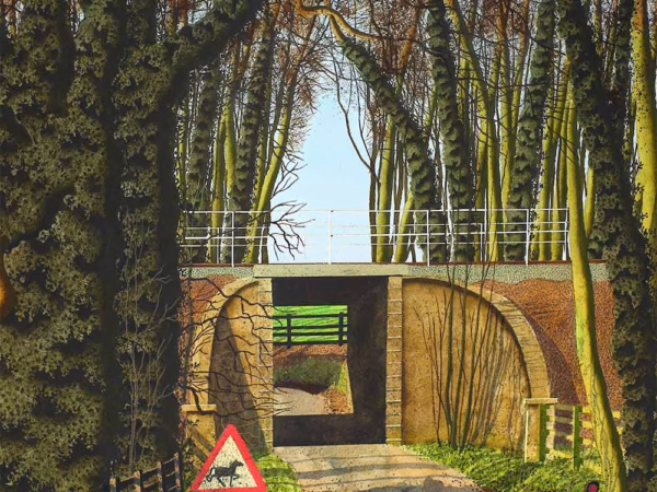 Simon Palmer Prints: ‘Constable Burton Bridge’, Simon Palmer, watercolour with ink and gouache, 2023.