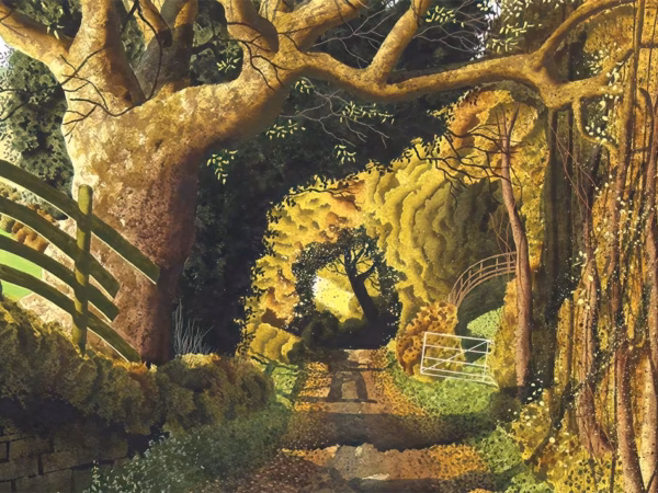Simon Palmer Prints: ‘Low Thorpe’, Simon Palmer, watercolour with ink and gouache, 2021.