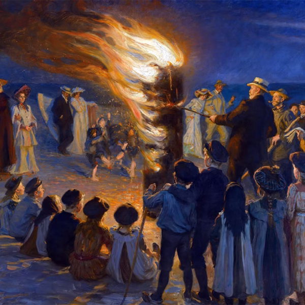 The Skagen Painters: ‘Midsummer Eve bonfire on Skagen's beach’, Peder Severin Krøyer, oil on canvas, 1906.