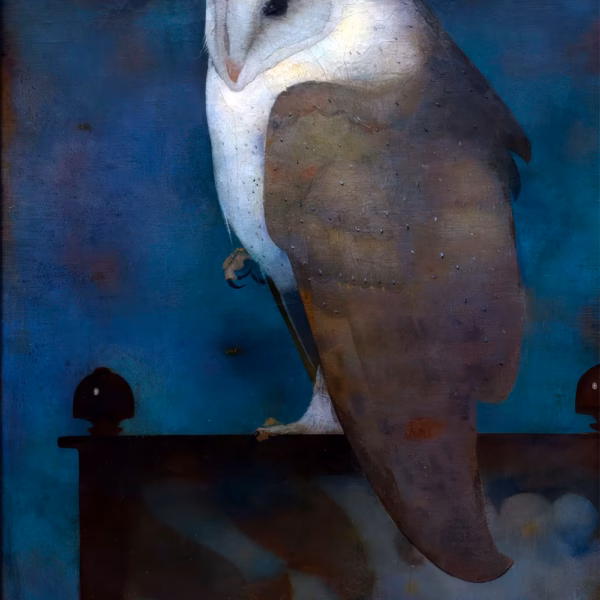 'Large Owl on a Screen', Jan Mankes, oil on canvas, 1913.