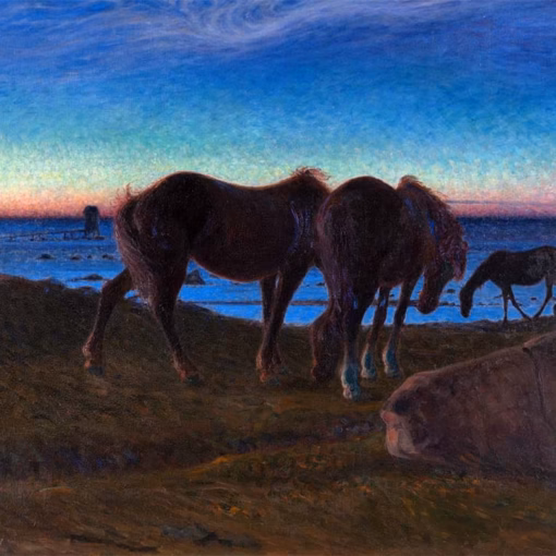 ‘Grazing by the Shore’, Nils Kreuger, oil on canvas, 1900.