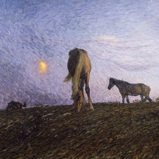 Nils Kreuger Postcards: ‘Nightfall’, Nils Kreuger, oil on board, 1904.